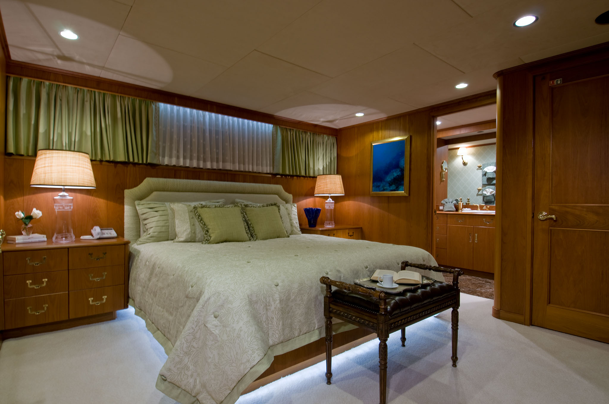 Guest stateroom aboard superyacht Elle