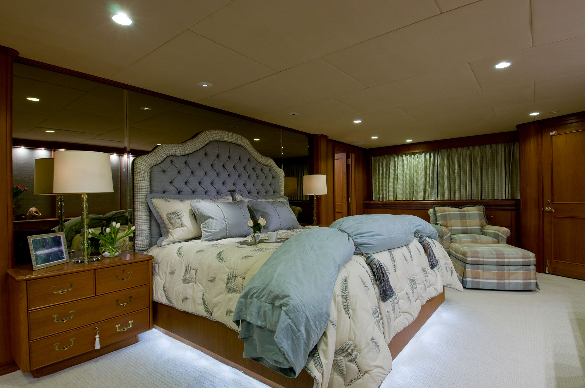 Master stateroom aboard 151-foot superyacht Elle