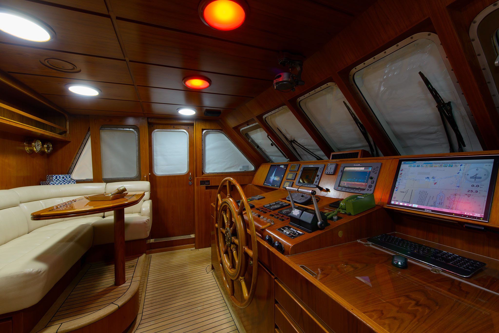 Pilothouse aboard Grand Cru